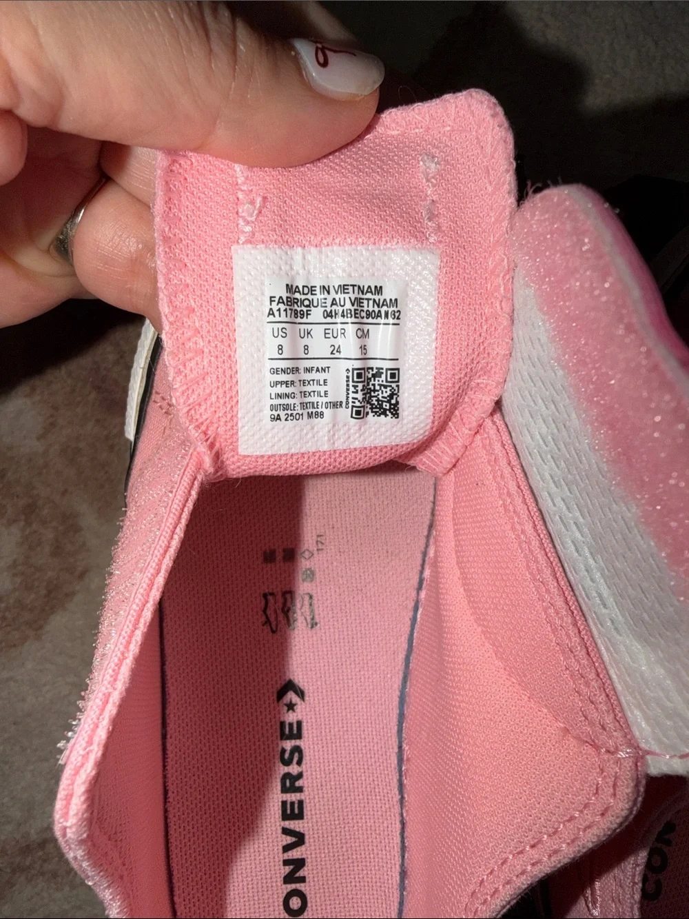Converse Pink Flamingo Slip-On Girls Velcro Sneakers
